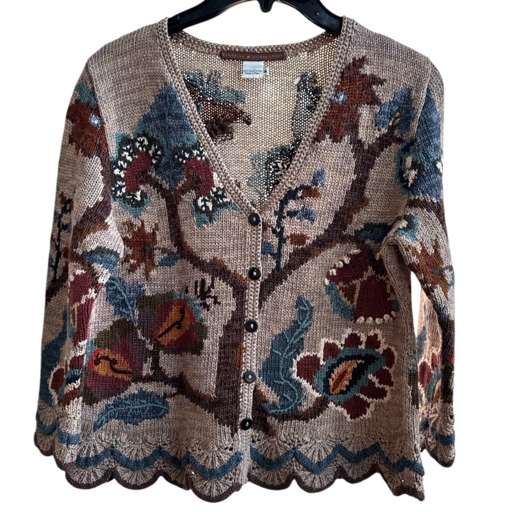 Peruvian Connection Floral Cardigan